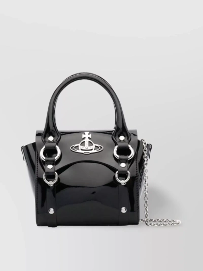 Vivienne Westwood Circular Top Handle Shoulder Bag In Black