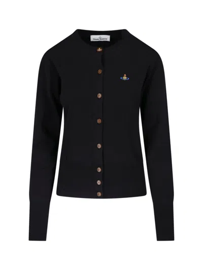 Vivienne Westwood Classic Black Cardigan Sweater With Button-down Front