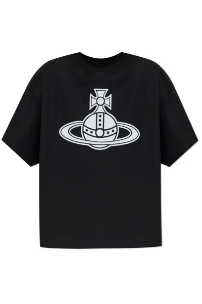 VIVIENNE WESTWOOD CLASSIC BLACK T-SHIRT WITH FITTED SILHOUETTE