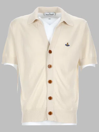 Vivienne Westwood Classic Cardigan Polo For Men In White