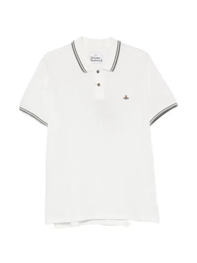 Vivienne Westwood Classic Embroidered-detail Cotton Polo Shirt In White