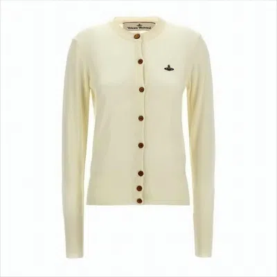 VIVIENNE WESTWOOD CLASSIC FINE-KNIT CARDIGAN WITH CONTRASTING BUTTONS