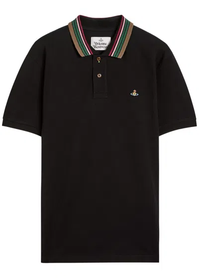 VIVIENNE WESTWOOD VIVIENNE WESTWOOD CLASSIC LOGO PIQUÉ COTTON POLO SHIRT