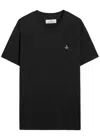 Vivienne Westwood Organic Cotton T-shirt With Signature Orb Logo In Black