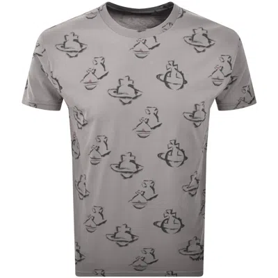 Vivienne Westwood Classic Logo T Shirt Orbit In Gray