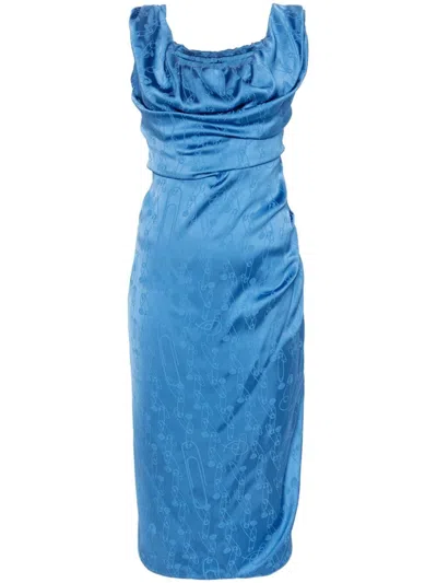 Vivienne Westwood Dress With Jacquard Effect In Blue