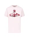 Vivienne Westwood Crew Neck Graphic Print Short Sleeves Top In Pink