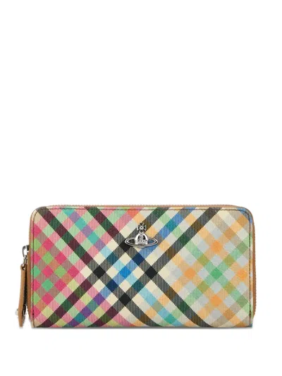 Vivienne Westwood Classic Plaid Zip-around Wallet In Multi