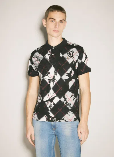 Vivienne Westwood Classic Polo Jacquard Shirt In Black