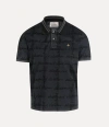 Vivienne Westwood Classic Polo Print Organic Piquet Grey-overdye-vw-grid Xxl Men In Grey-overdye-vw-grid