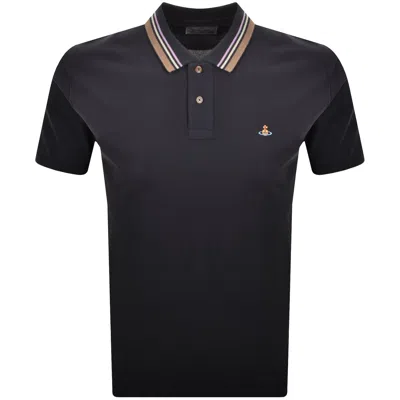 Vivienne Westwood Orb" Polo Shirt Blue In Black