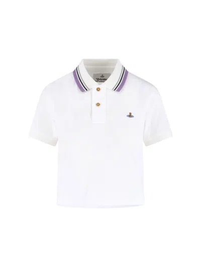 VIVIENNE WESTWOOD CLASSIC POLO WITH MULTICOLOR STRIPED DETAIL
