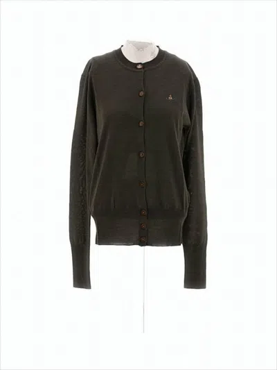Vivienne Westwood Classic Round Neck Cardigan With Button-down Front In Black
