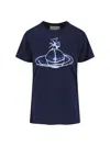 Vivienne Westwood Crew Neck Graphic Print Short Sleeves Top In Blue
