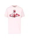 Vivienne Westwood Crew Neck Graphic Print Short Sleeves Top In Pink