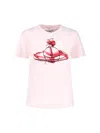 Vivienne Westwood Crew Neck Graphic Print Short Sleeves Top In Pink