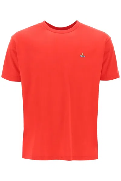 Vivienne Westwood Classic T Shirt With Orb Logo In Red