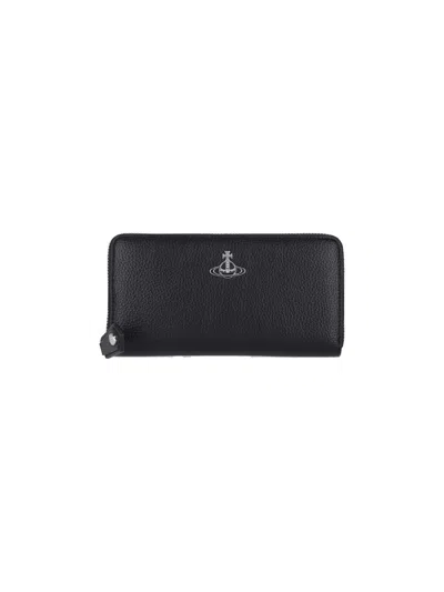 Vivienne Westwood "classic Zip Round" Wallet In Black