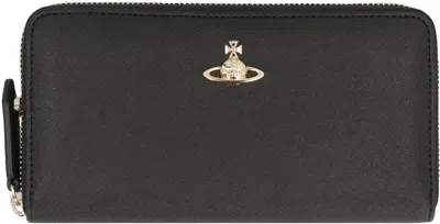 Vivienne Westwood Classic Zip Round Wallet In Black