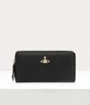 Vivienne Westwood Classic Zip Round Wallet Faux Leather Black One Size Women In Black