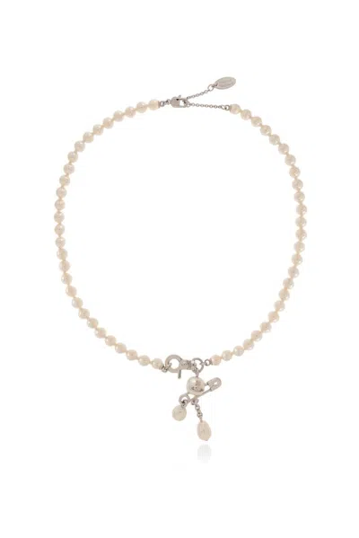 Vivienne Westwood Claude Embellished Necklace In Silver
