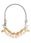 Vivienne Westwood Claude Large Beaded Pearl And Chain Necklace In Silver