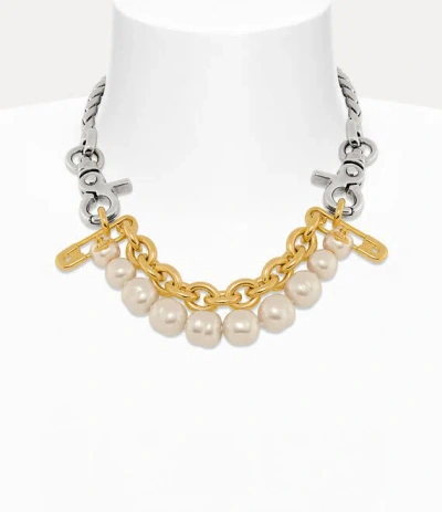 Vivienne Westwood Claude Large Necklace Platinum-gold-creamrose-pearl Platinum-gold-creamrose-pearl Women