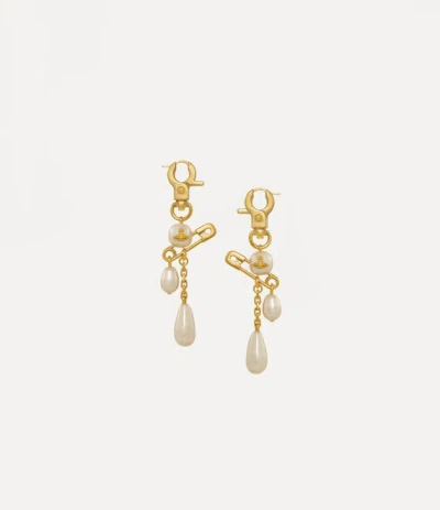 Vivienne Westwood Claude Long Earrings Gold Pearls Women