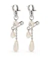 Vivienne Westwood Claude Long Earrings Silver Swarovski Pearls Women In Silver