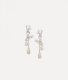 Vivienne Westwood Claude Long Earrings Silver Swarovski Pearls Women In Silver