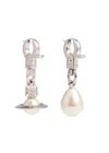 Vivienne Westwood Claude Mismatched Pearl Drop Earrings In Silver
