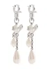 Vivienne Westwood Claude Pearl-embellished Drop Earrings In Silver
