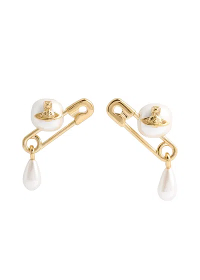 Vivienne Westwood Claude Small Faux Pearl Drop Earrings In Gold