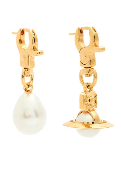 Vivienne Westwood Claude Small Mismatched Drop Earrings In Gold