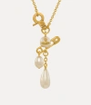 VIVIENNE WESTWOOD CLAUDE SMALL NECKLACE GOLD PEARLS WOMEN