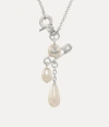 Vivienne Westwood Claude Small Necklace Silver Swarovski Pearls Women In Silver