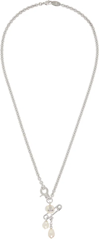 Vivienne Westwood Claude Small Pendant Necklace In White