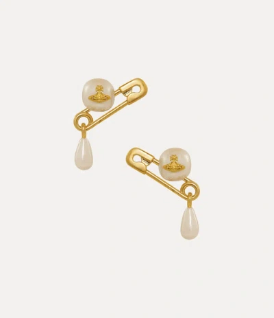 Vivienne Westwood Claude Small Stud Earrings Gold Pearls Women