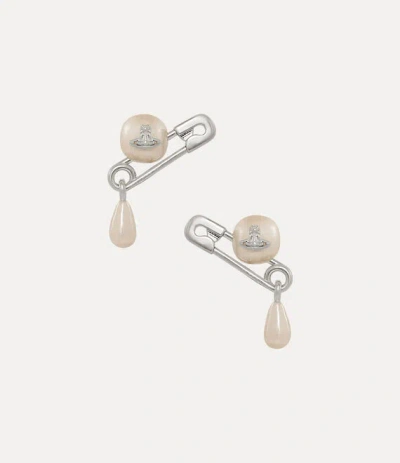 Vivienne Westwood Claude Small Stud Earrings Silver Swarovski Pearls Women