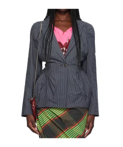 Vivienne Westwood Gray Cloud Blazer In P201 Grey Stripes