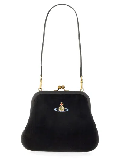 Vivienne Westwood Clutch With Shoulder Strap In Black