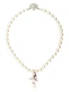 Vivienne Westwood Cn One Row Pearl Drop Chocker In Grey
