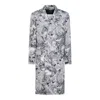 Vivienne Westwood Baroque Print Double-breasted Long Coat In Gray