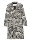 Vivienne Westwood Baroque Print Double-breasted Long Coat In Gray