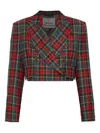 Vivienne Westwood Structured Plaid Peak Lapel Blazer In Multi
