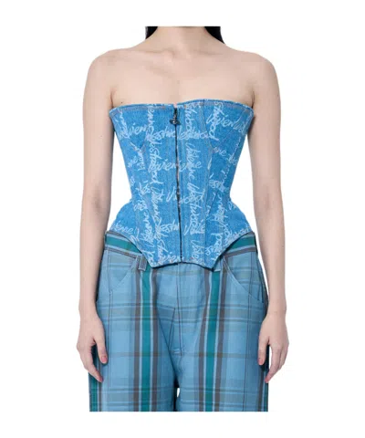 VIVIENNE WESTWOOD VIVIENNE WESTWOOD DENIM COBRAX CORSET TOP