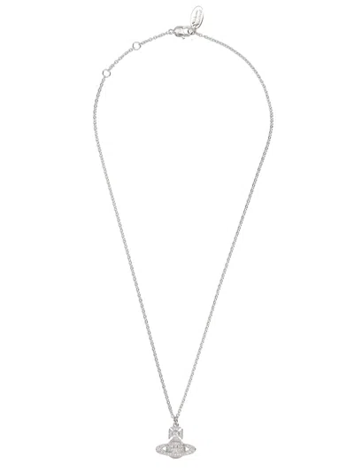 Vivienne Westwood Collana "carmela Bas Relief" Con Ciondolo In Metallic