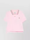 Vivienne Westwood Collared Polo Top Striped Sleeves In Pink