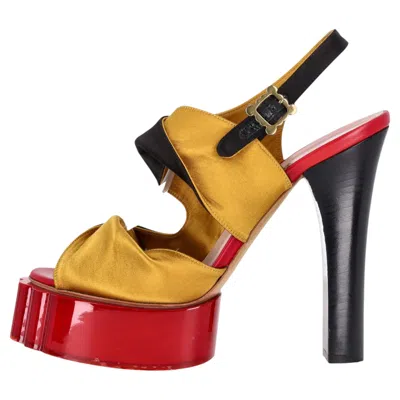 Pre-owned Vivienne Westwood Colour-block Platform Sandals In Brown