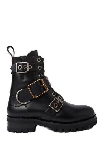 Vivienne Westwood Stud-embellished Combat Boots In 黑色